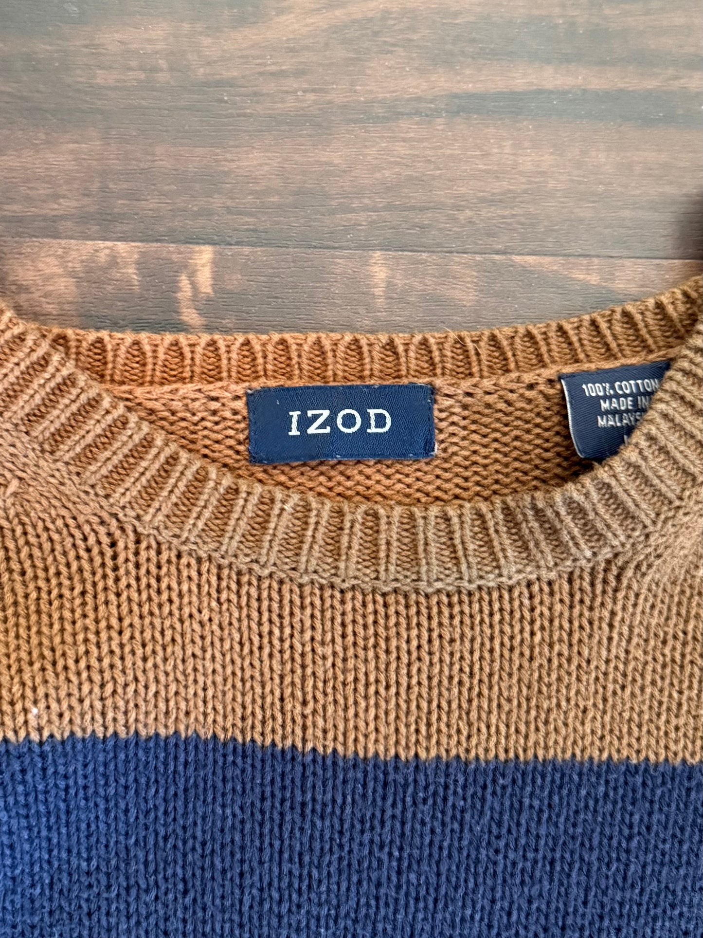 Vintage IZOD Striped Neutral Sweater- XL