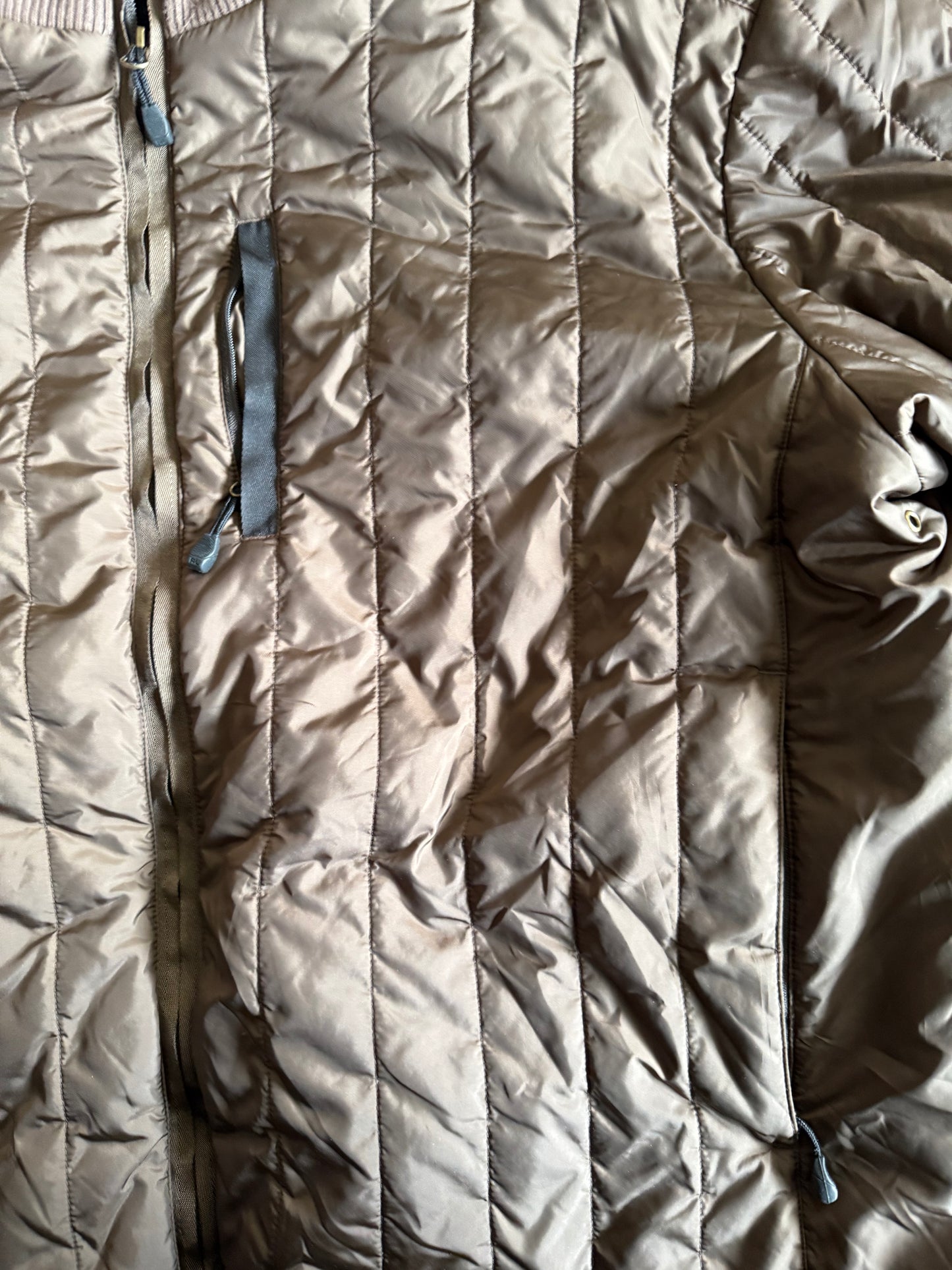 Vintage Polo Ralph Lauren Vertical Quilted Brown Down Jacket- XL