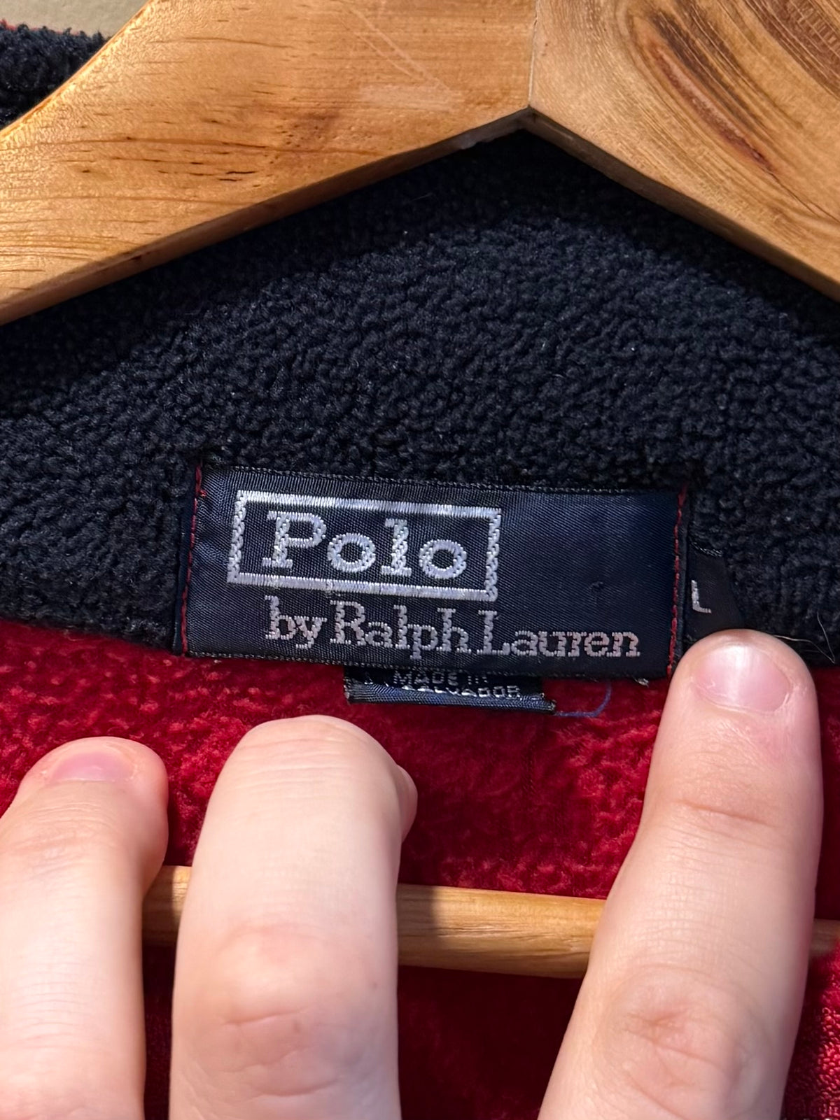 Vintage Polo Ralph Lauren Red Fleece Jacket- L