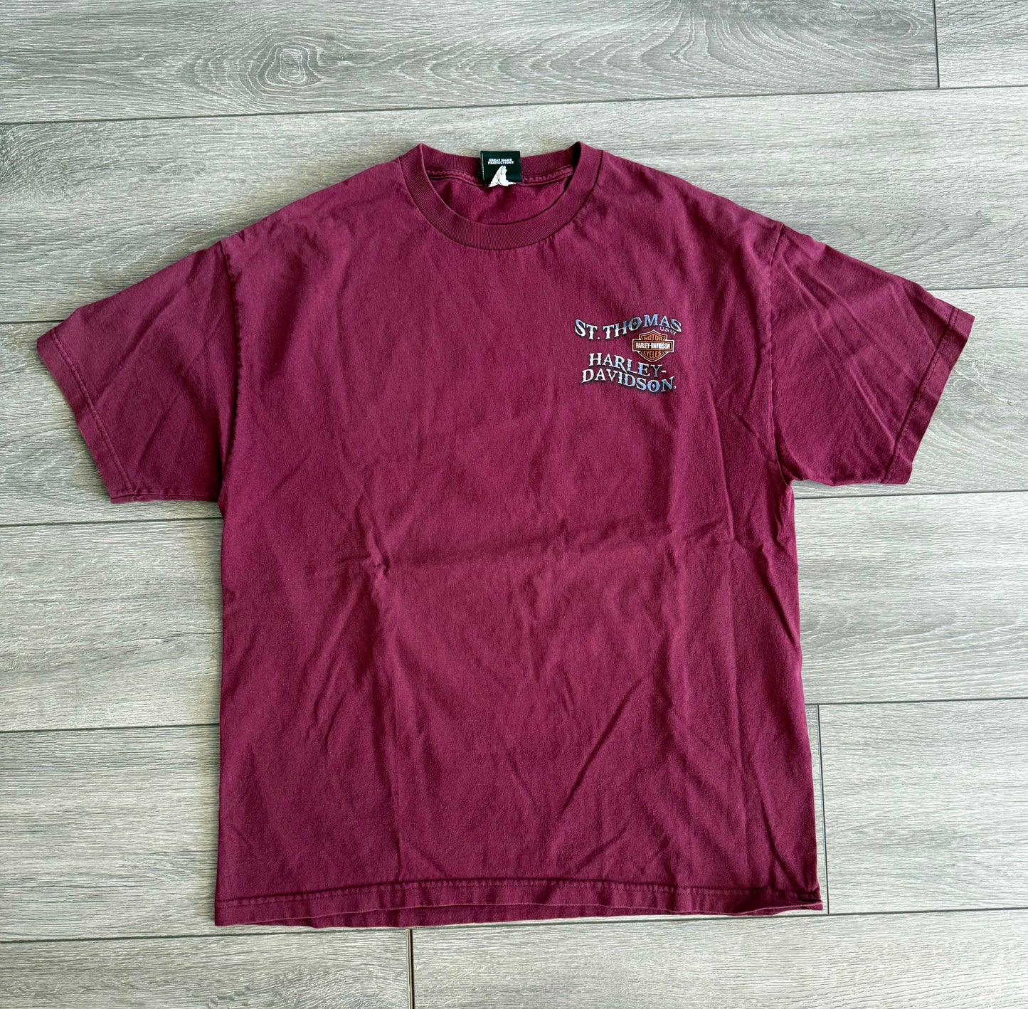 Vintage Harley Davidson Motorcycles St. Thomas Maroon T-Shirt- L