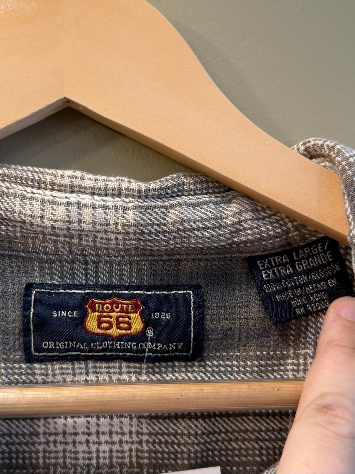 Vintage Route 66 Gray Button Up Flannel - XL