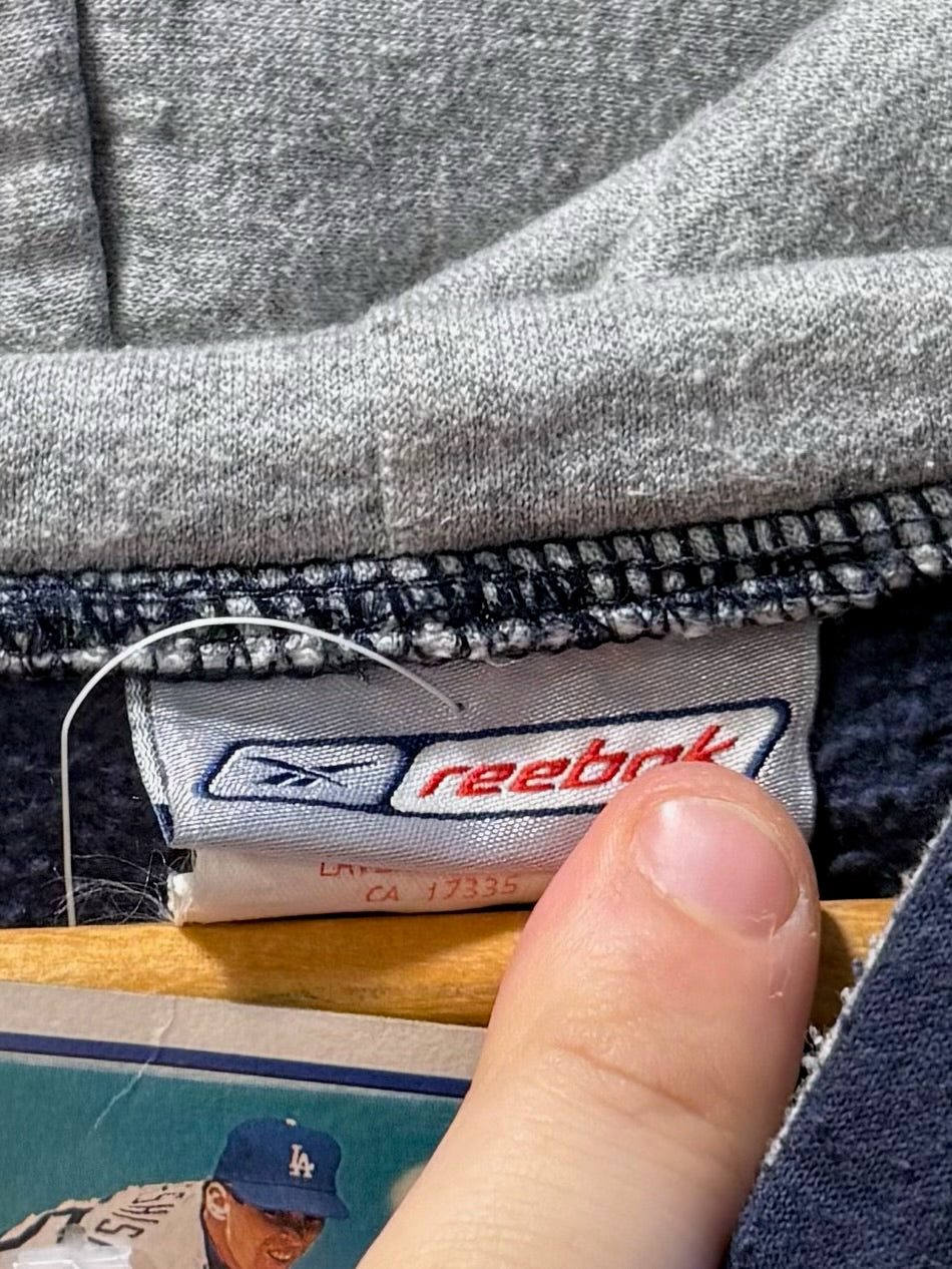 Vintage Reebok Navy Blue Hoodie Sweatshirt - XL