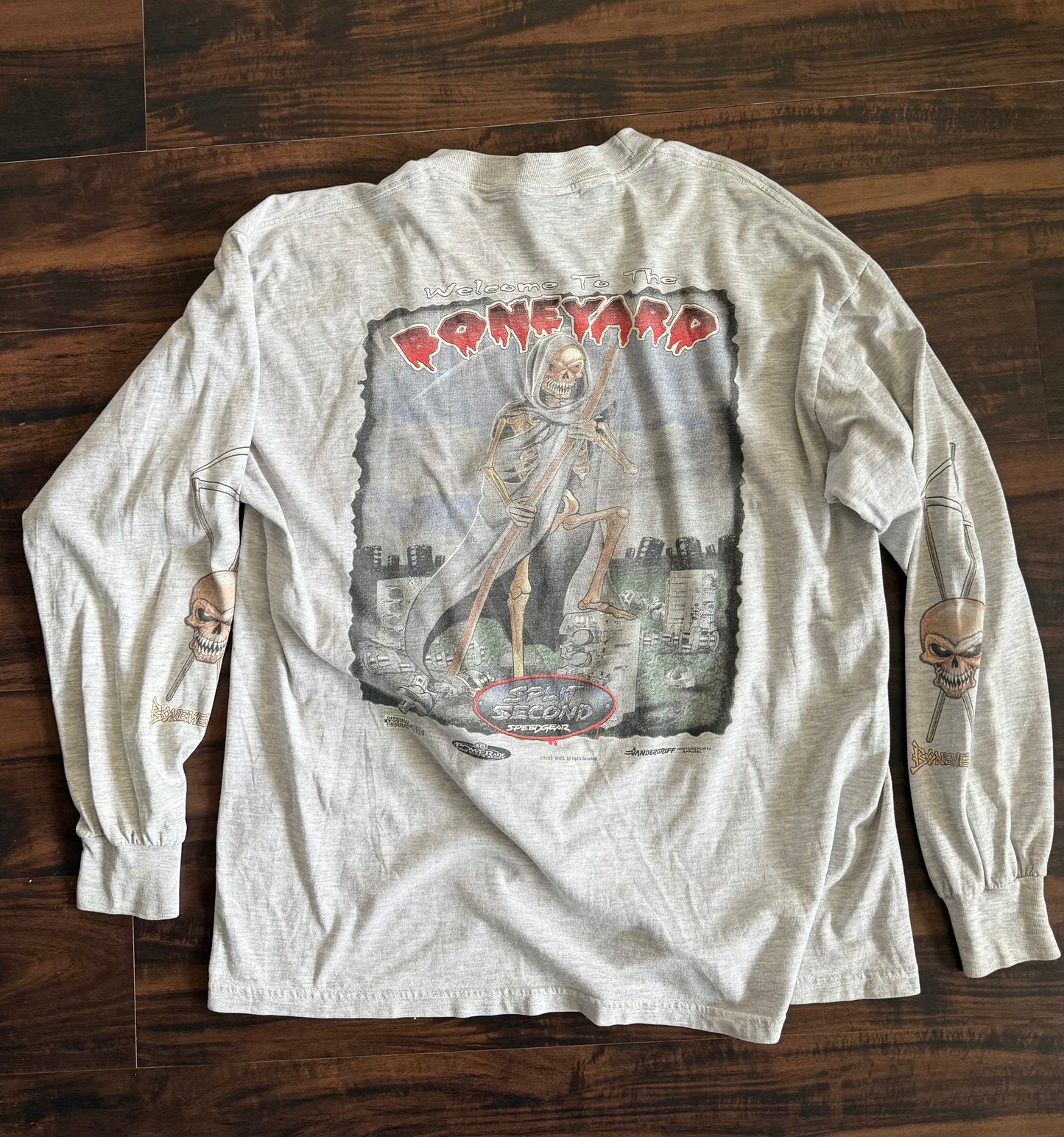 Vintage Bonewear Bone Yard Speed Gear Longsleeve T-Shirt- L