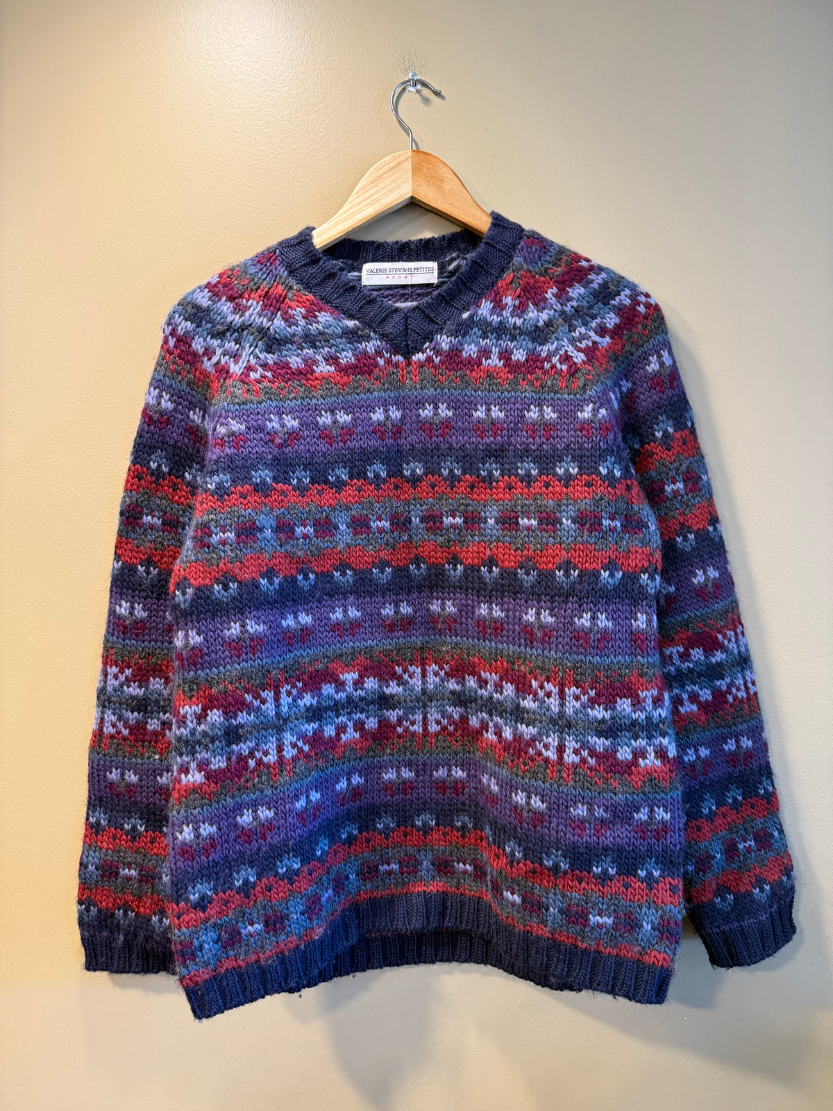 Vintage Valerie Stevens Patterned Knit Sweater- L