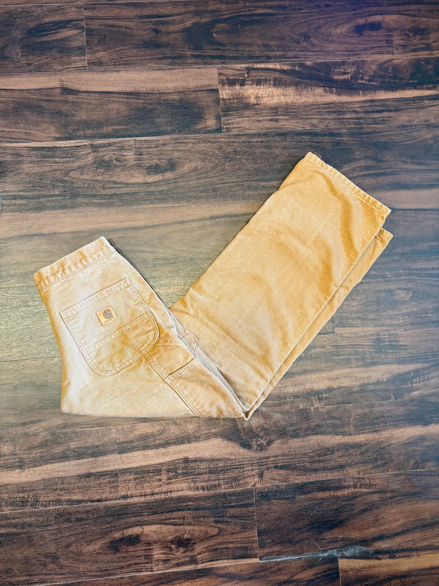 Vintage Carhartt Flannel Lined Tan Carpenter Pants- 28x30