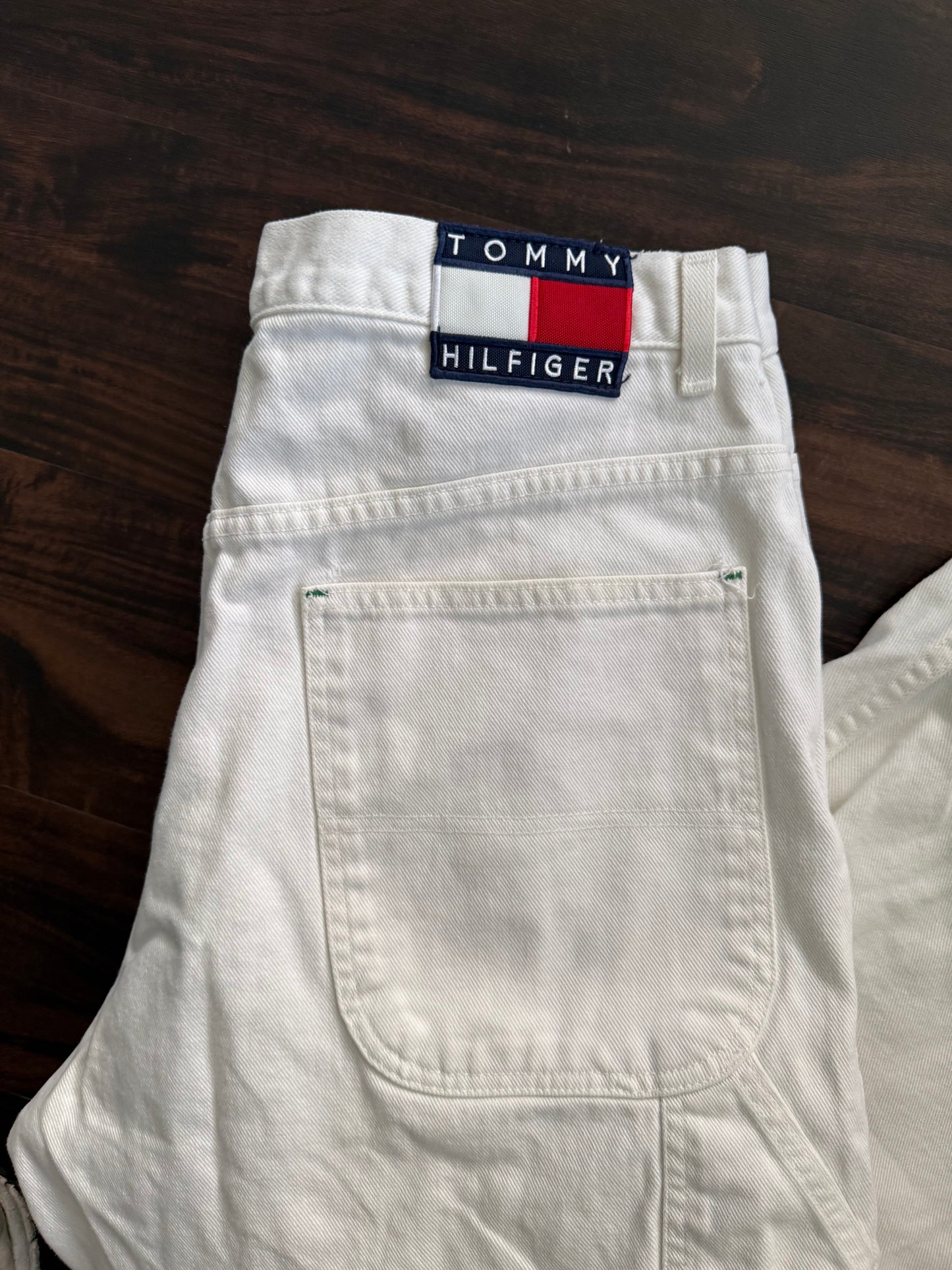 Vintage Tommy Hilfiger White Denim Carpenter Jeans- 34x33
