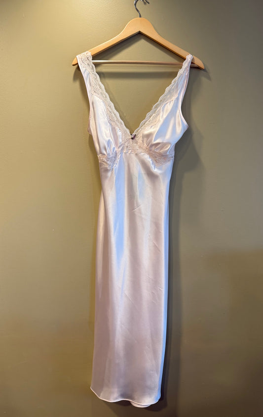Vintage Pink Lingerie Lace Slip Dress- S