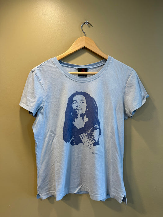 Vintage Y2K Bob Marley Blue Women’s T-Shirt- L