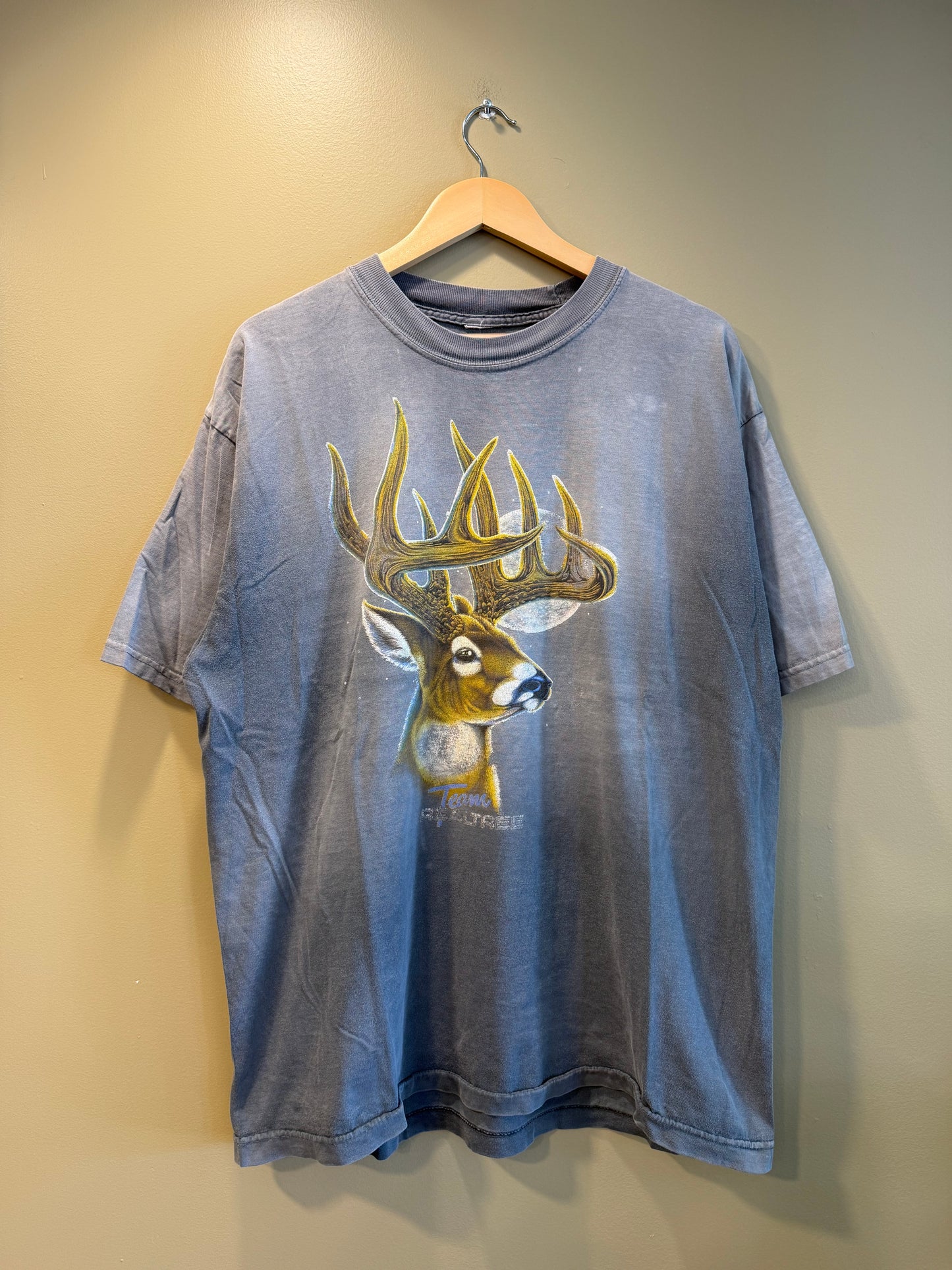 Vintage Team Realtree Buck Sun Faded Gray T-Shirt- XL