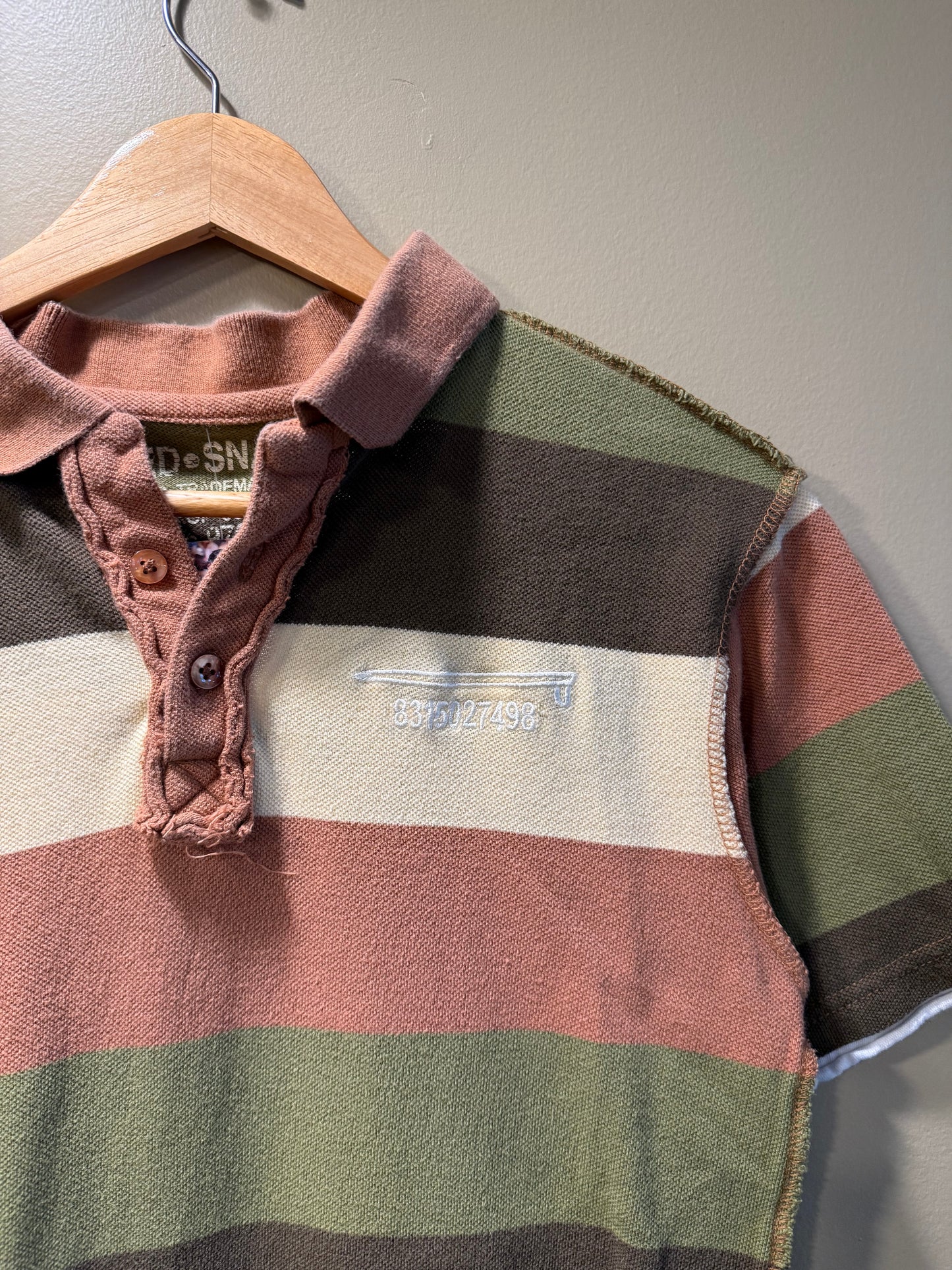 Vintage Y2K Luke’s Surfboards Striped Polo Shirt- M