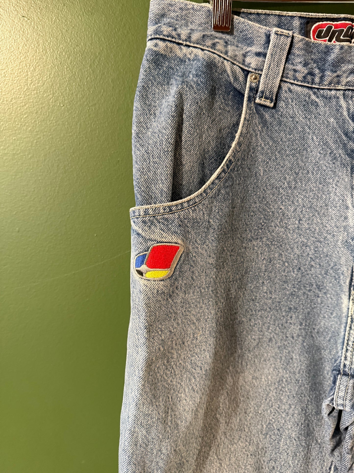 Vintage Y2K JNCO Pipes Light Wash Streetwear Baggy Denim Jeans- 31x32