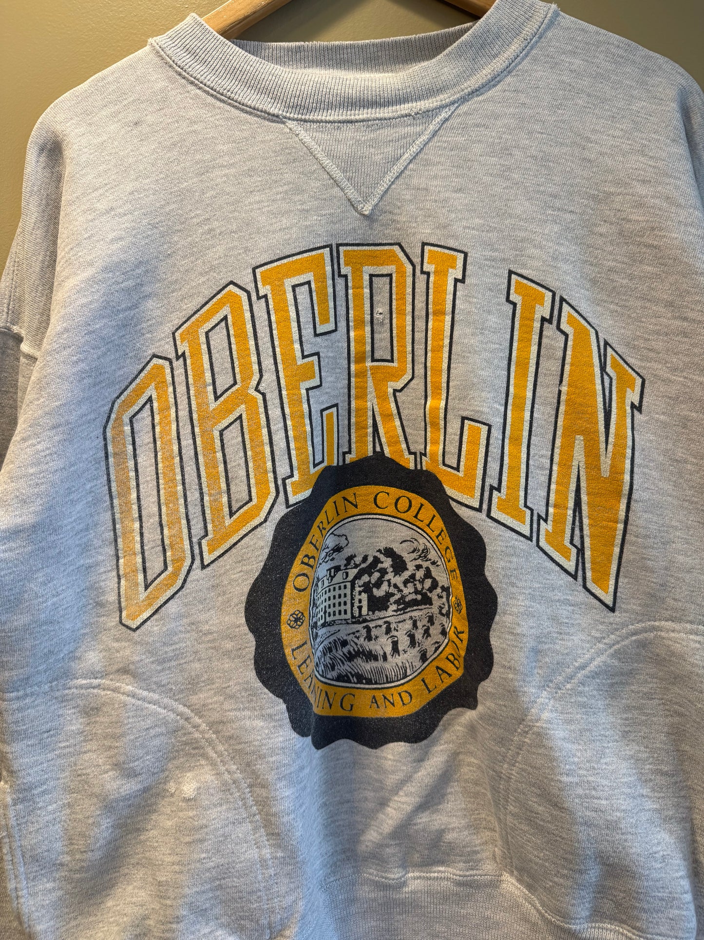 Vintage Oberlin College Spell Out Crewneck Sweatshirt- L