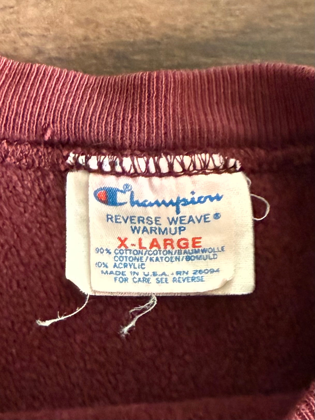 Vintage 80s Harvard University Champion Reverse Weave Maroon Crewneck Sweatshirt- L
