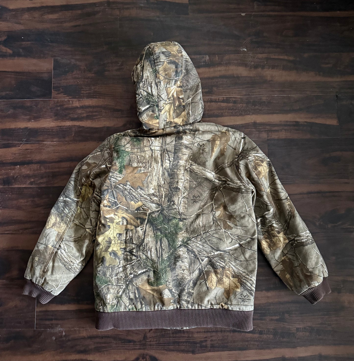 Vintage Carhartt Real Tree Camouflage Zip-Up Hooded Heavy Jacket- S/M