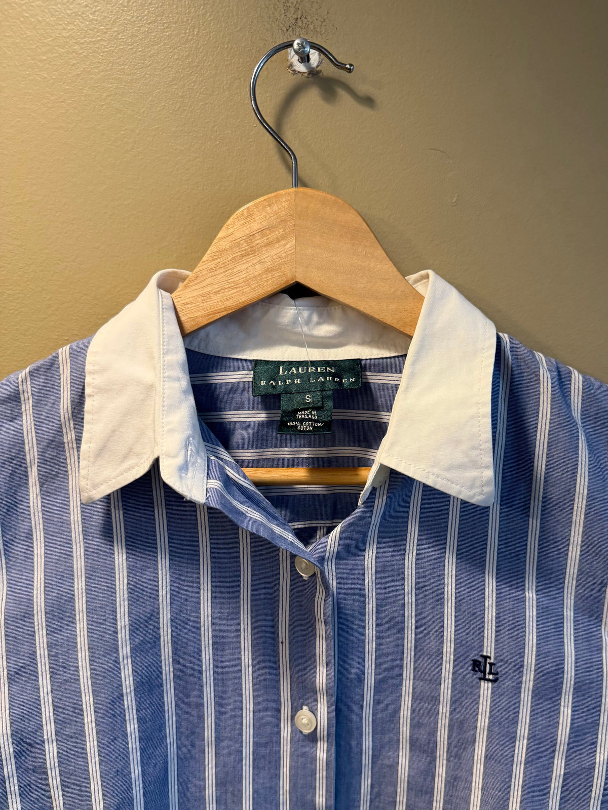 Vintage Lauren Ralph Lauren Striped Button-Up Blouse Shirt- S