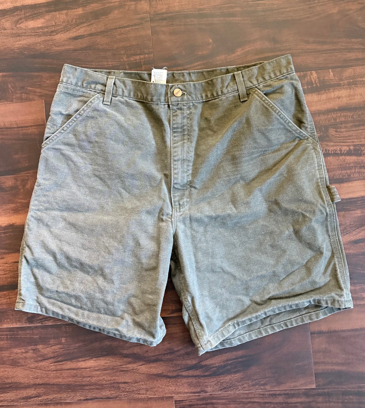 Vintage Carhartt Green Canvas Carpenter Shorts- 37