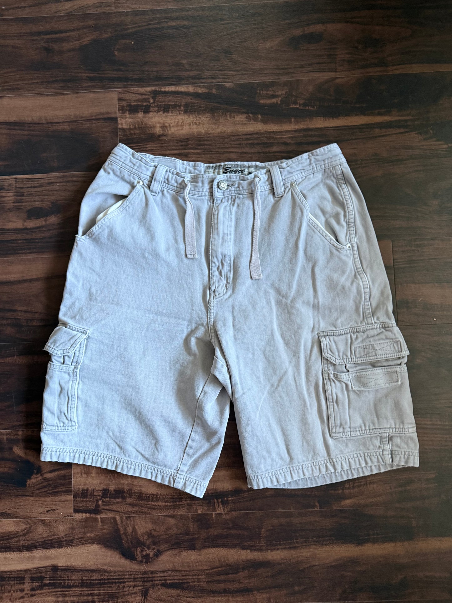 Vintage Y2K ENYCE White Streetwear Baggy Cargo Shorts- 34