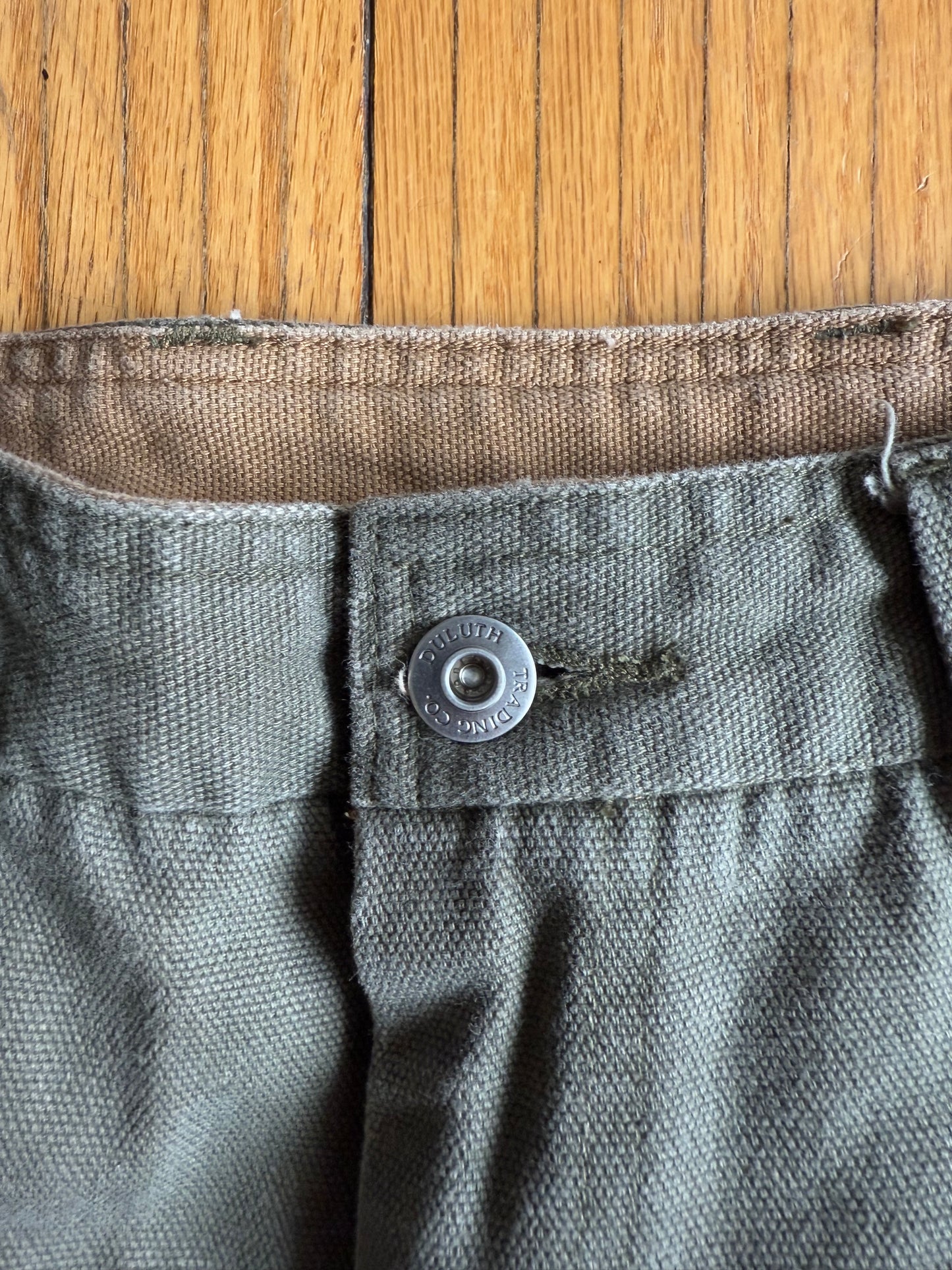 Vintage Duluth Trading Co. Green Heavy Canvas Cargo Pants- 33x30