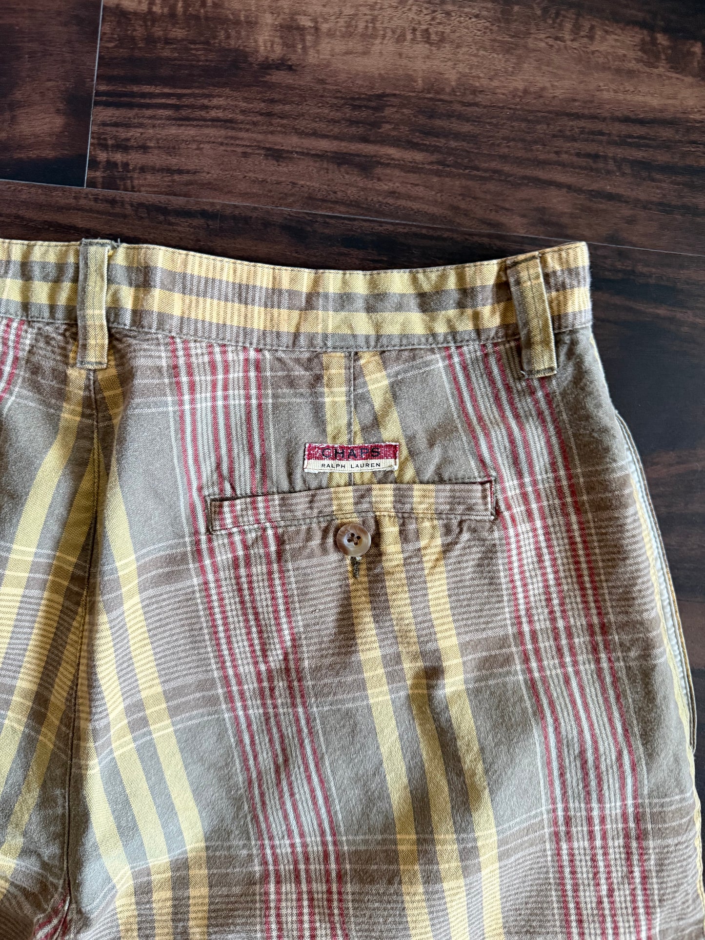 Vintage Y2K Chaps Ralph Lauren Checkered Baggy Shorts- 33