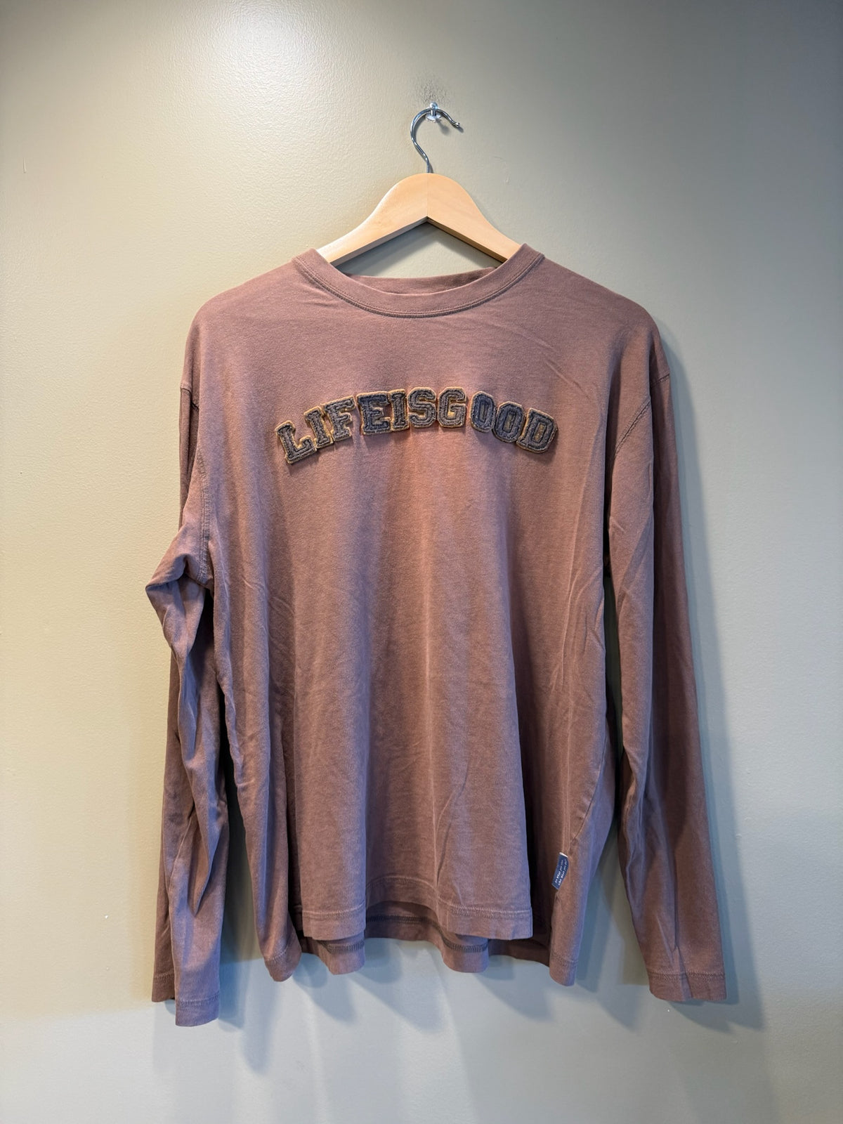 Vintage Life Is Good Brown Long Sleeve T-Shirt - M
