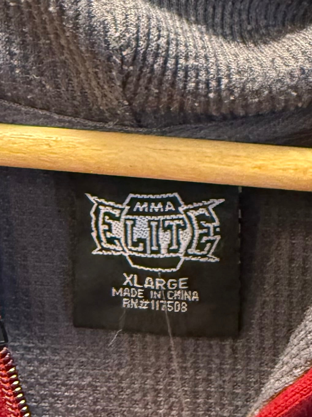 Vintage MMA Elite Red Zip-Up Hoodie Sweatshirt- XL