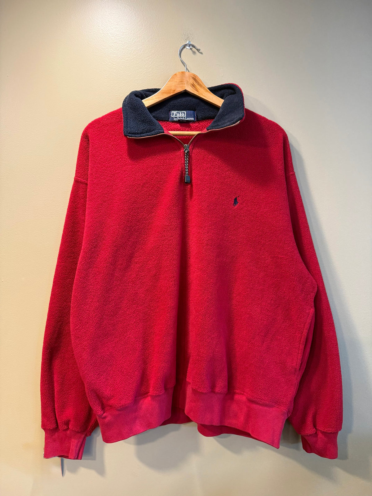 Vintage Polo Ralph Lauren Red Fleece Jacket- L
