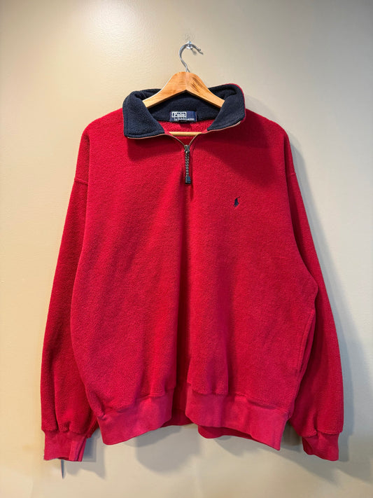 Vintage Polo Ralph Lauren Red Fleece Jacket- L