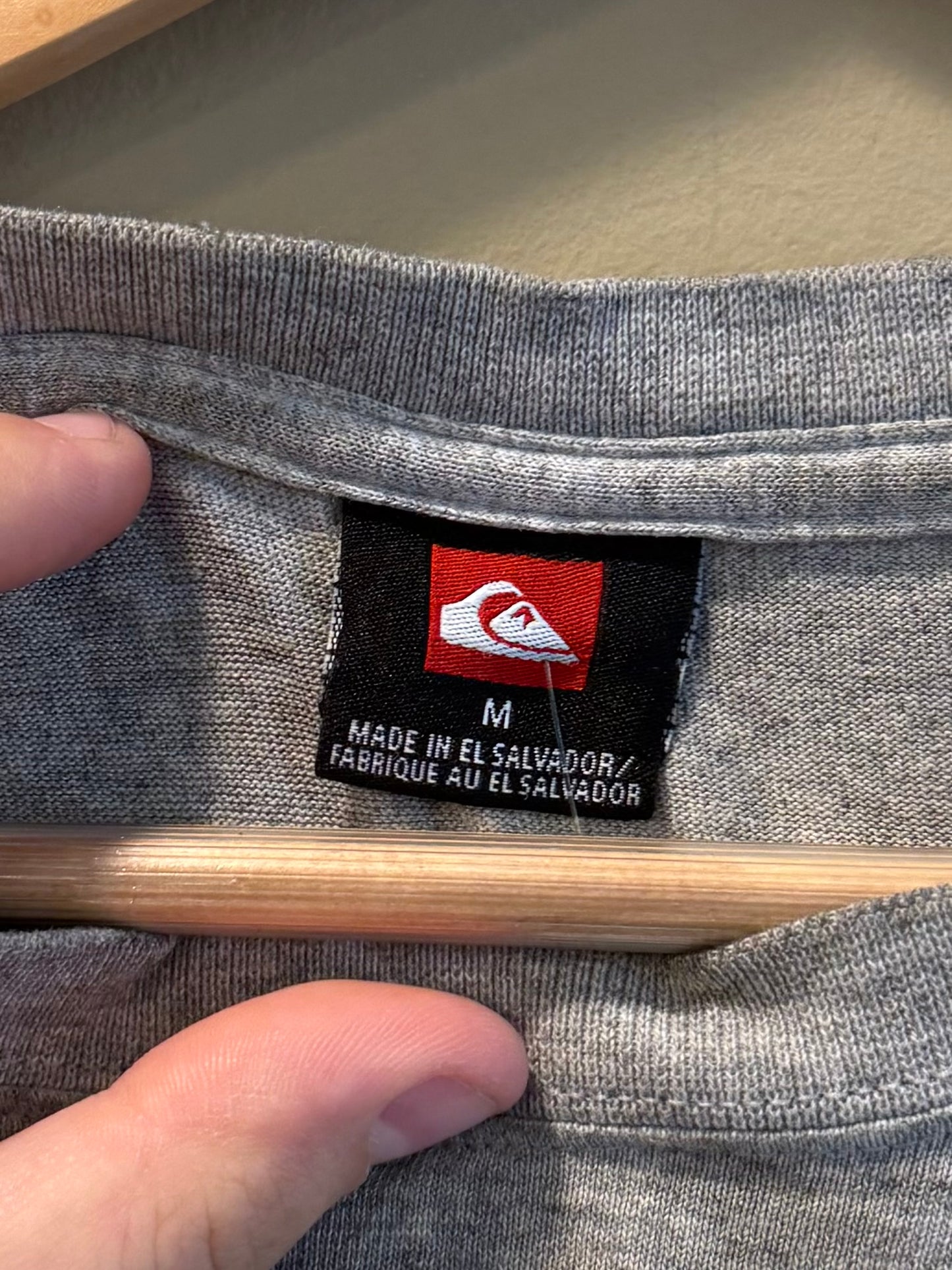 Vintage Quiksilver Boarding Company Gray Spellout T-Shirt- M