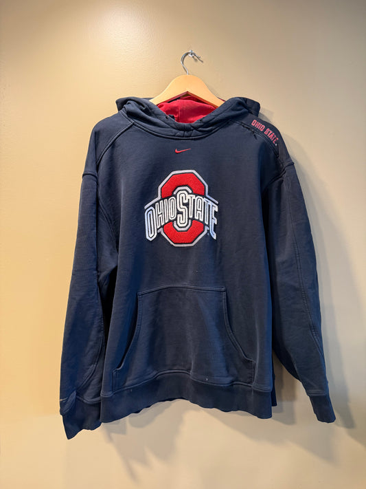 Vintage Nike Ohio State University Center Swoosh Black Hoodie Sweatshirt- XL