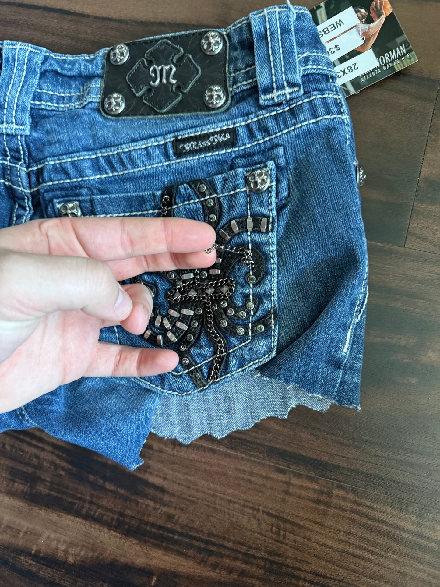Vintage Y2K Miss Me Embellished Denim Jean Shorts- 28
