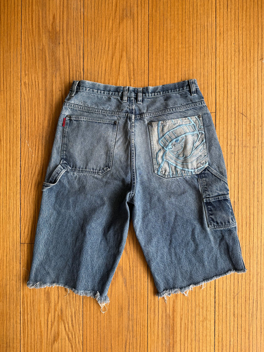 Vintage South Pole Embroidered Streetwear Jean Shorts- 34