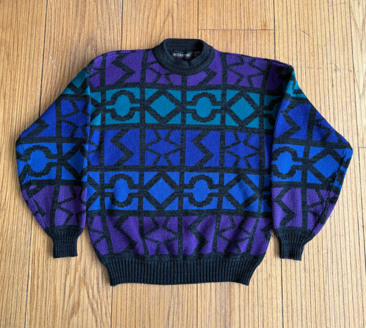 Vintage Multi-Color Patterned Sweater- L