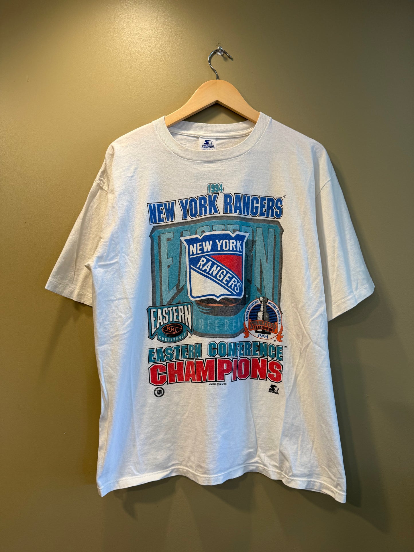 Vintage Starter New York Rangers NHL Eastern Conference Champions T-Shirt- L