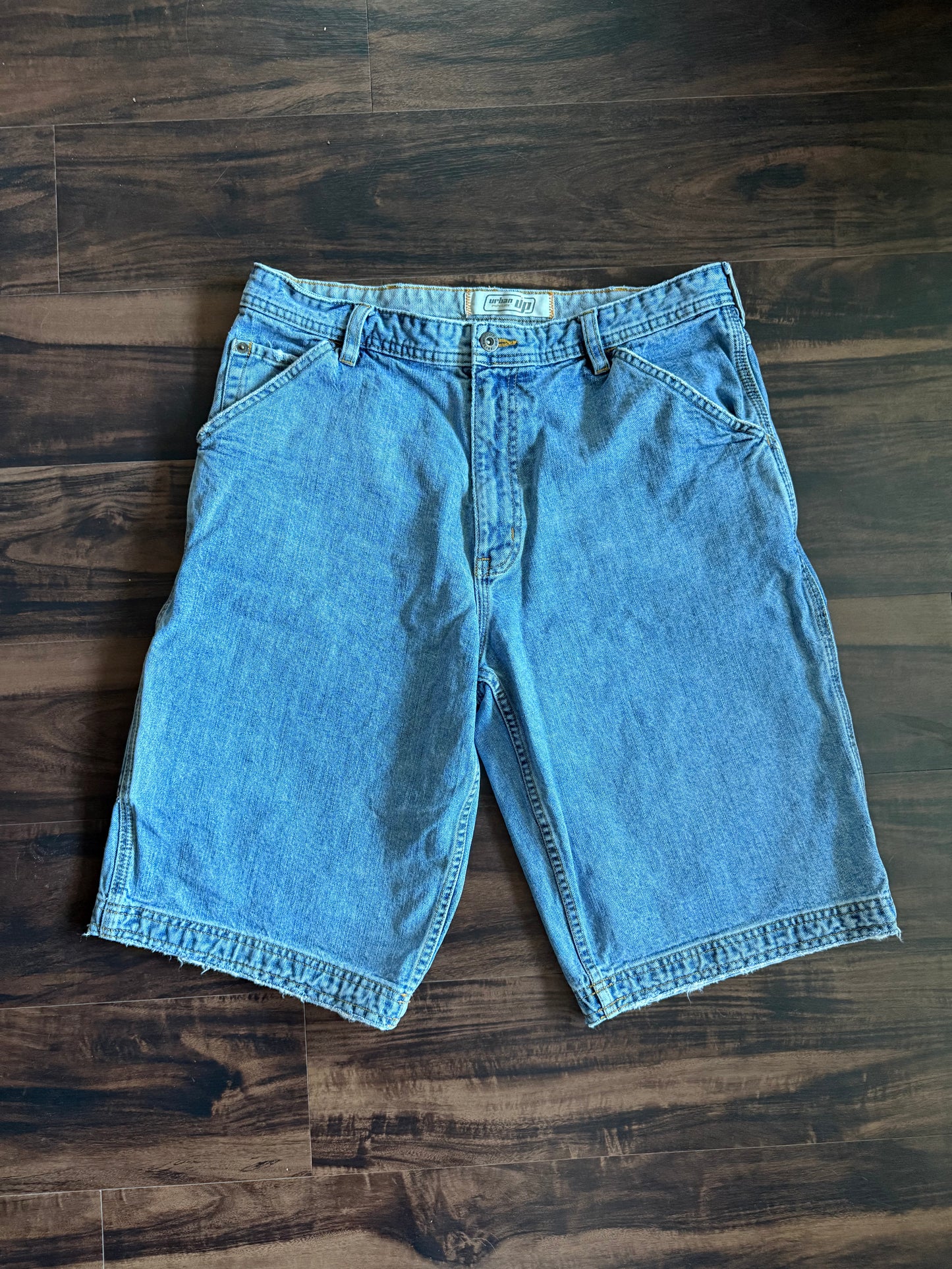 Vintage Y2K Urban Up Pipeline Baggy Carpenter Denim Jean Shorts- 33