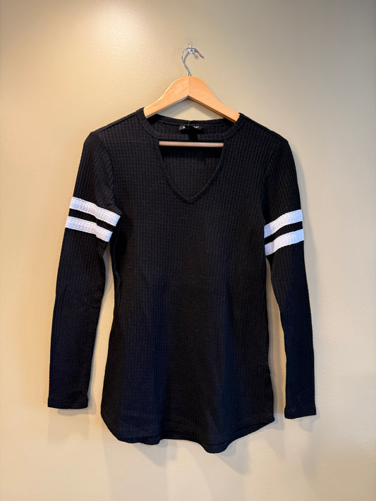 Vintage Joe Boxer Black Striped Sleeve Sweater- M