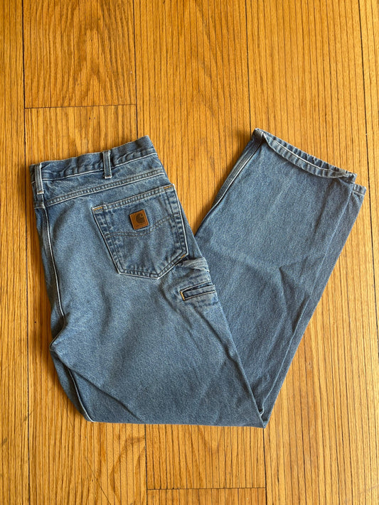 Vintage Carhartt Light Wash Denim Jeans- 38x32