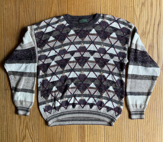 Vintage Croft & Borrow Patterned Sweater- XL