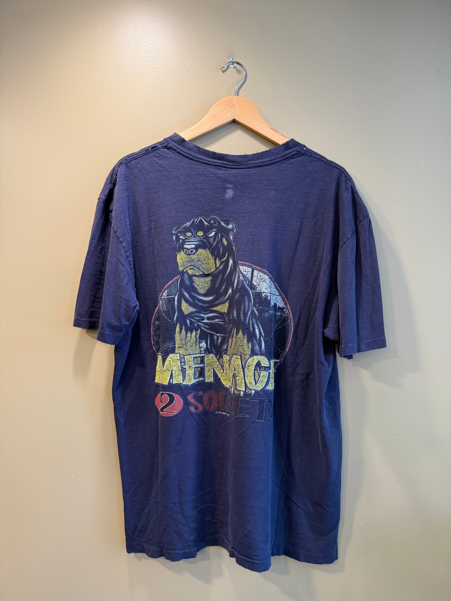 Vintage Top Dawg Menace 2 Society Distressed T-Shirt- XL