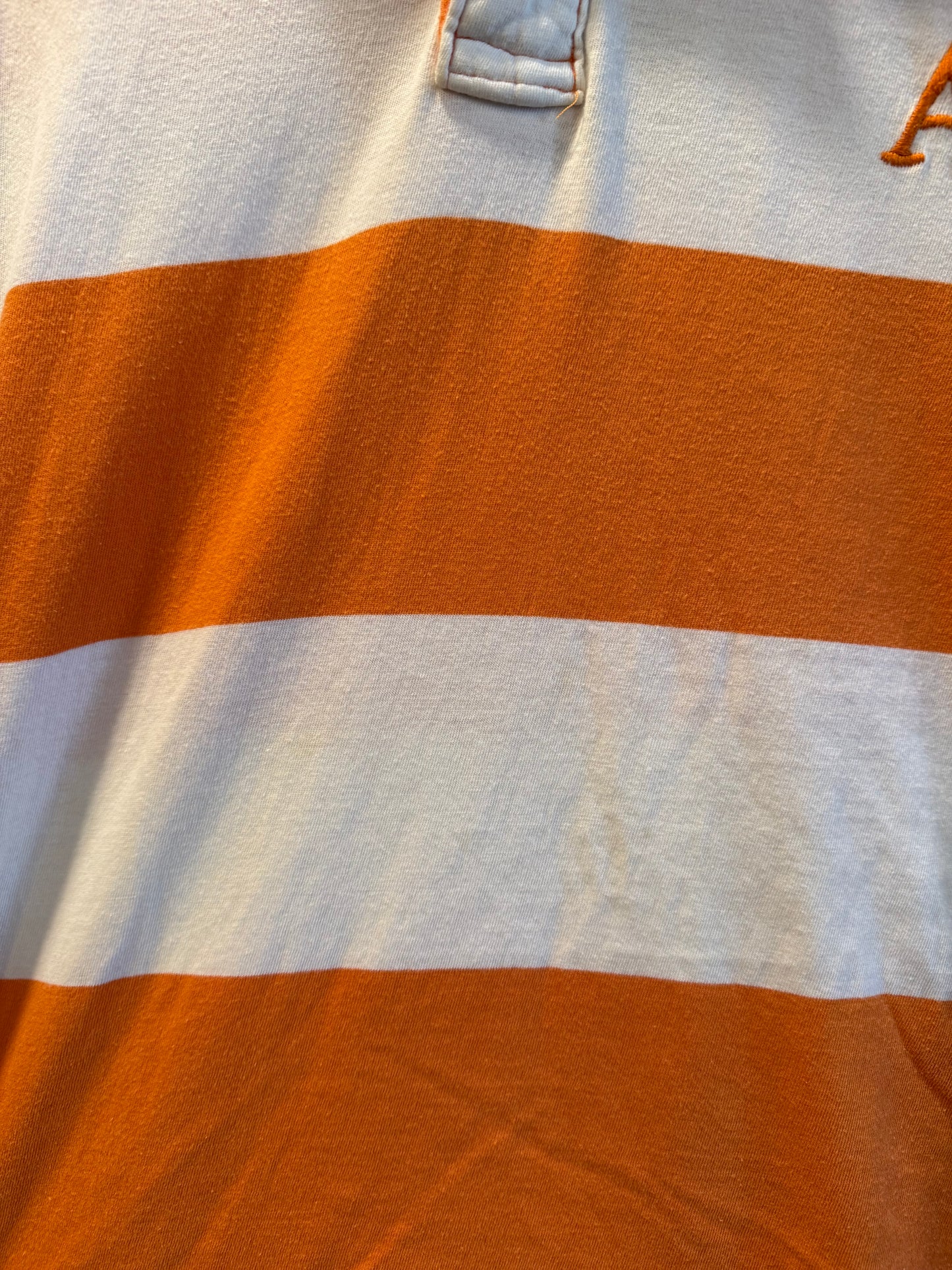 Vintage Aeropostale Orange Striped Polo Shirt- L/XL