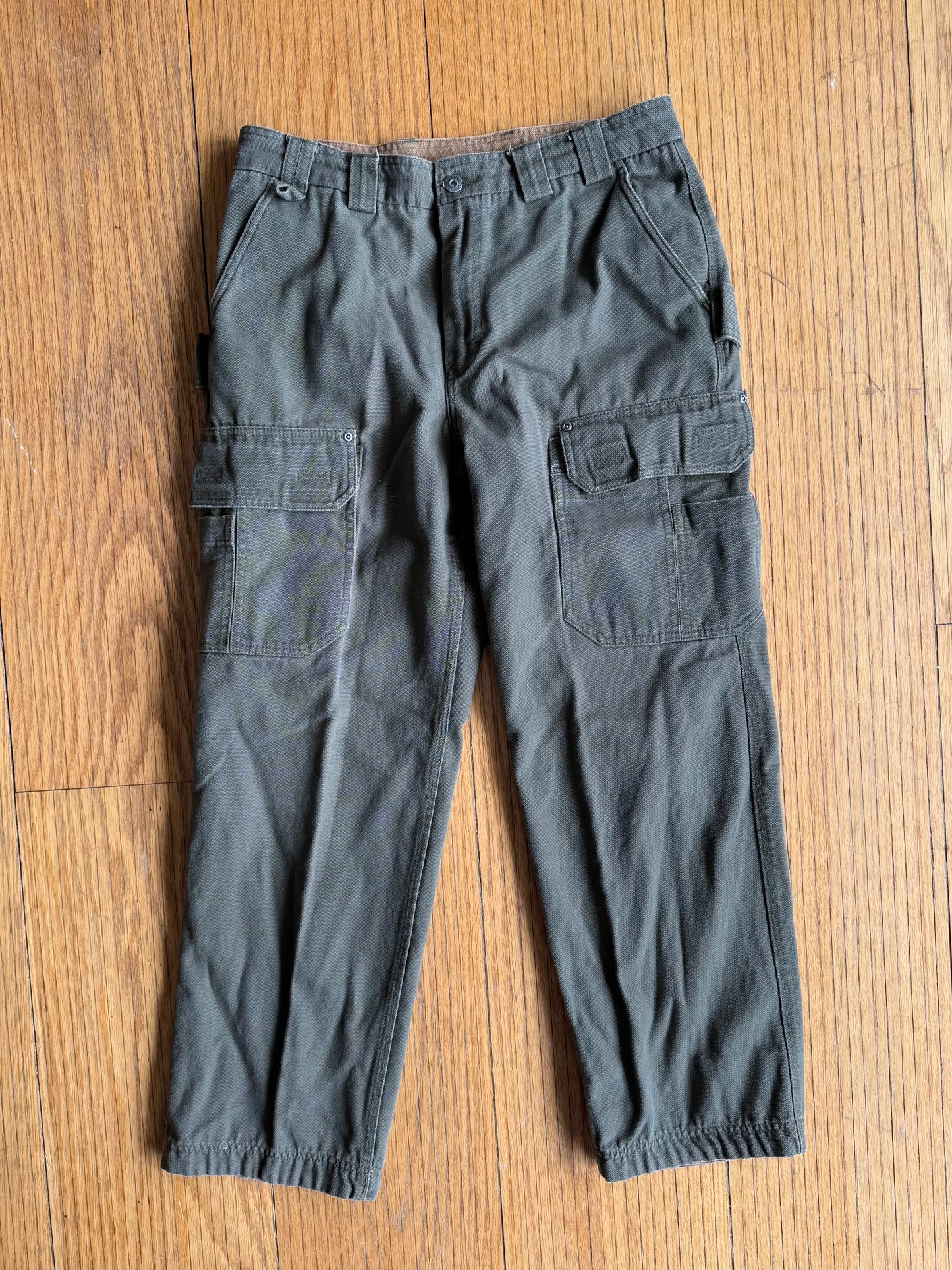 Vintage Duluth Trading Co. Green Heavy Canvas Cargo Pants- 33x30