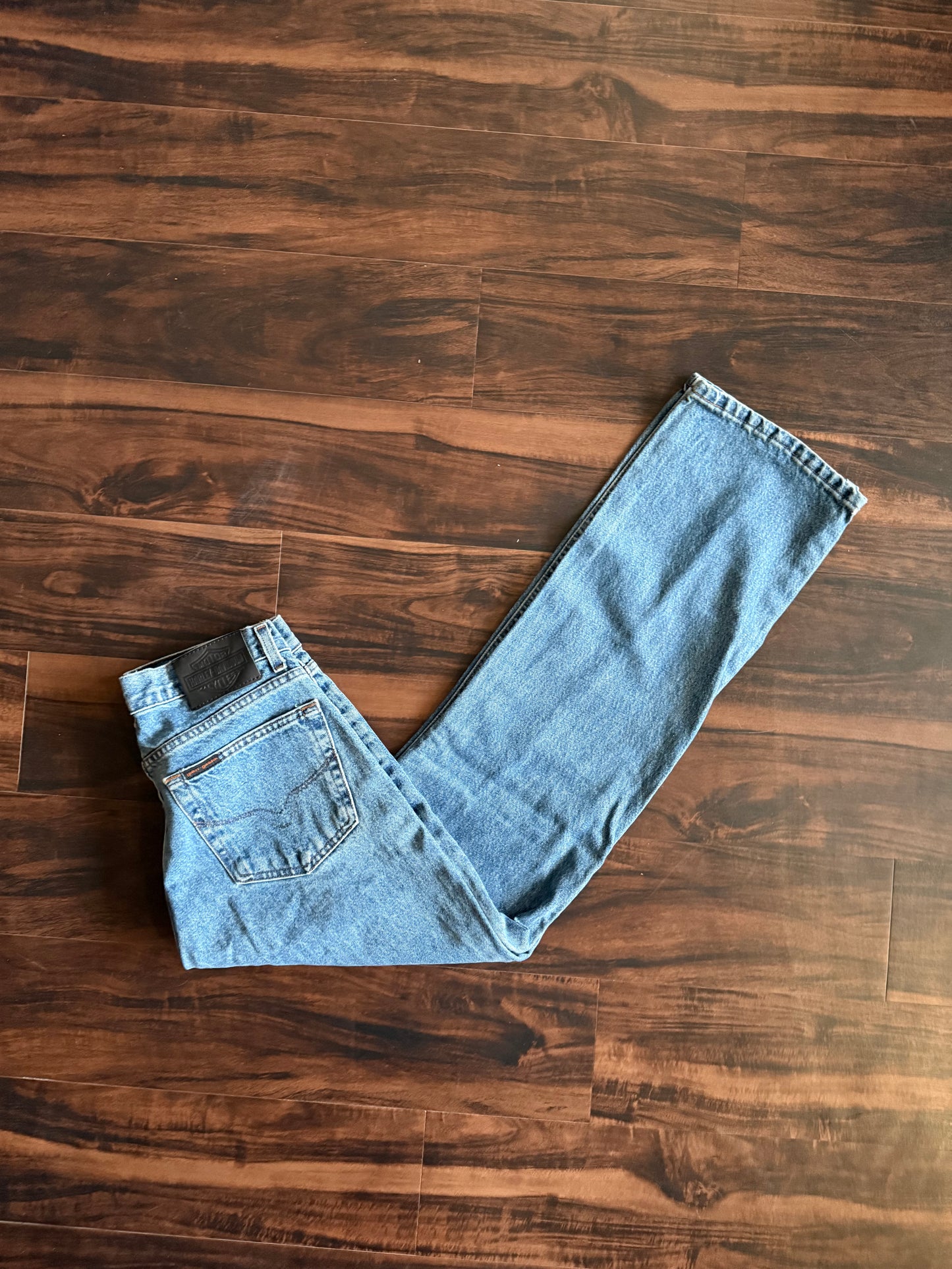 Vintage Harley Davidson Light Wash Denim Jeans- 32x34