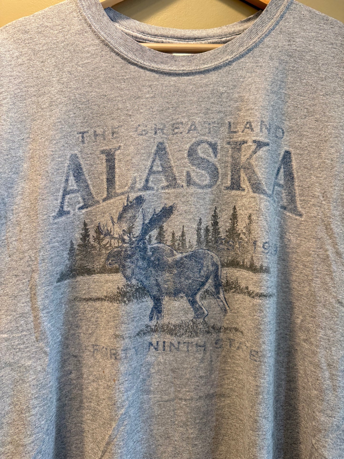 Vintage Alaska Moose Gray T-Shirt- L