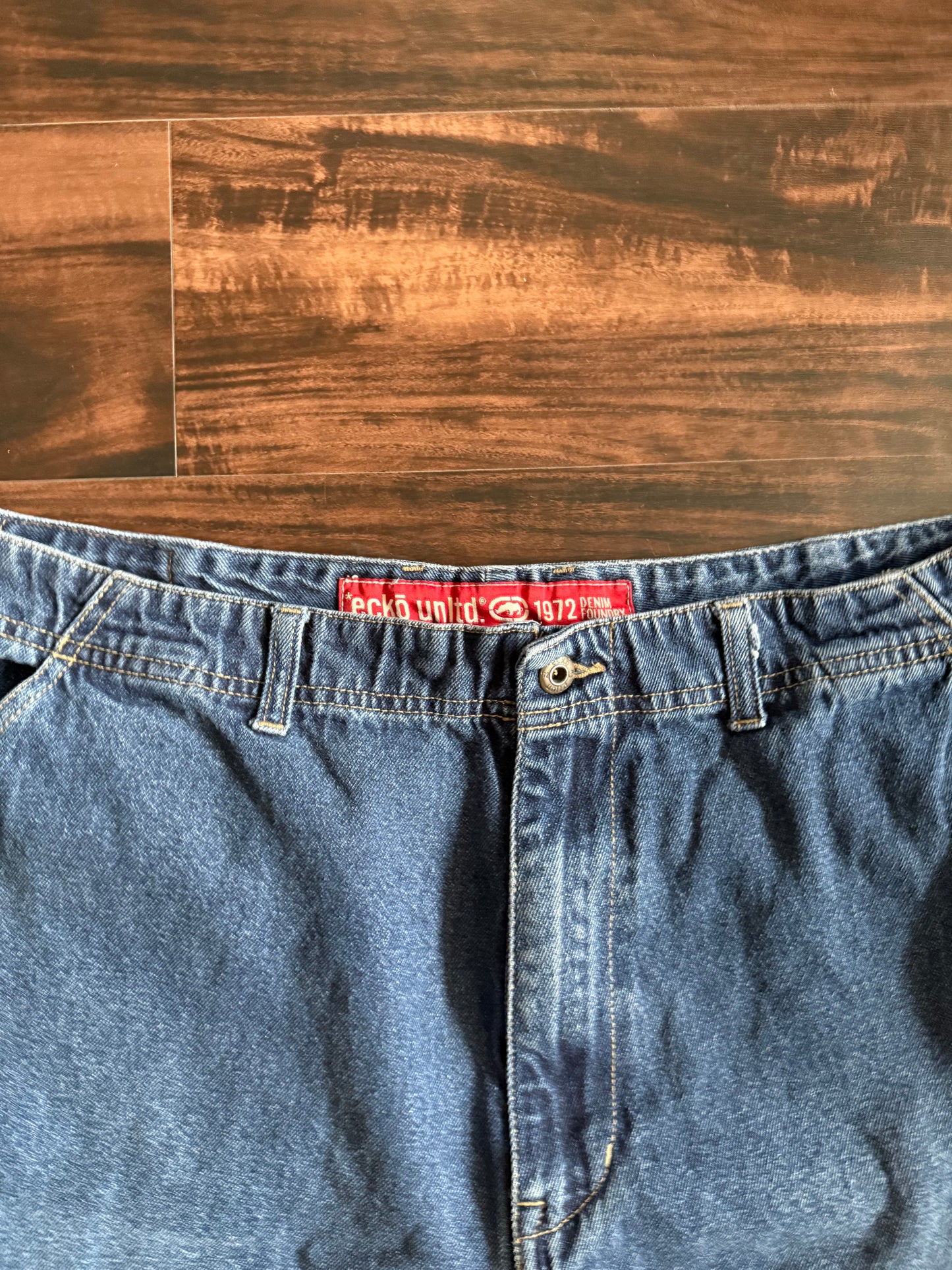 Vintgae Y2K Ecko Dark Wash Denim Shorts- 38