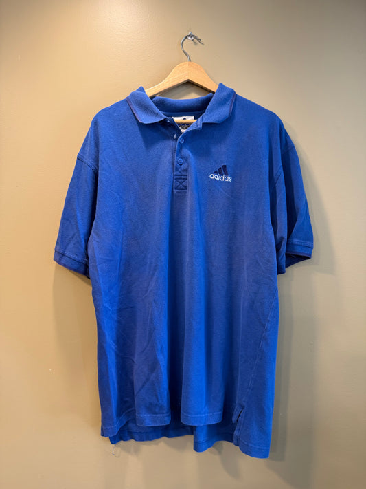 Vintage Adidas Blue Polo Shirt- L