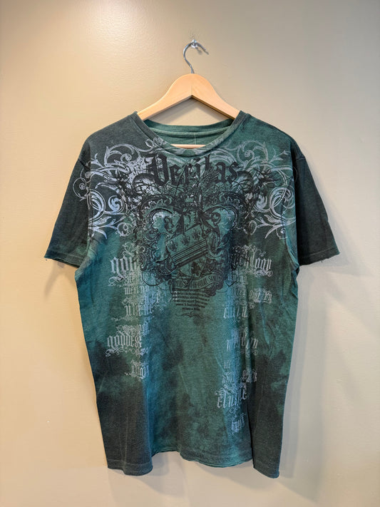 Vintage Helix Green Veritas Gothic T-Shirt- L