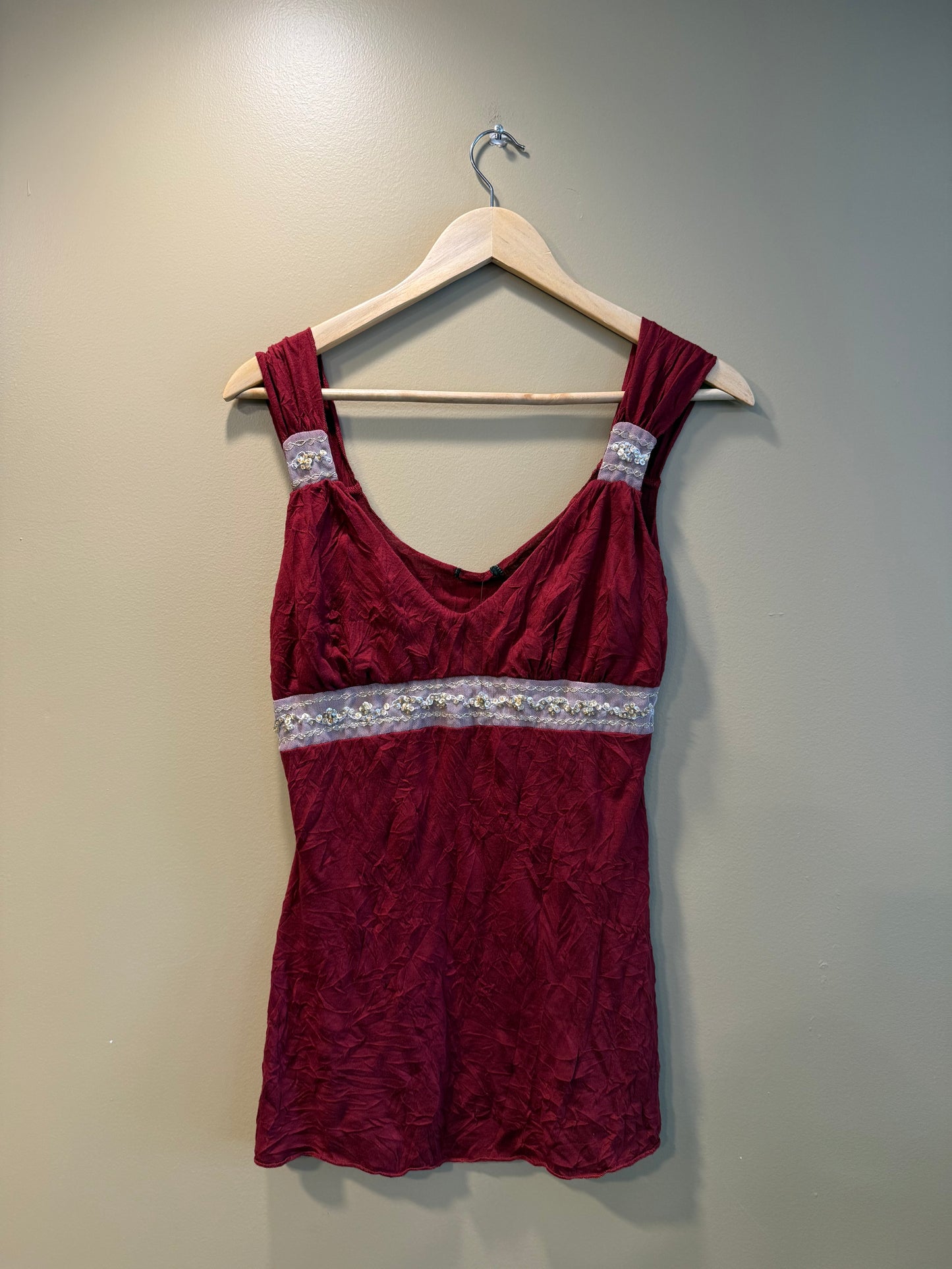 Vintage Y2K Red Embellished Top- S