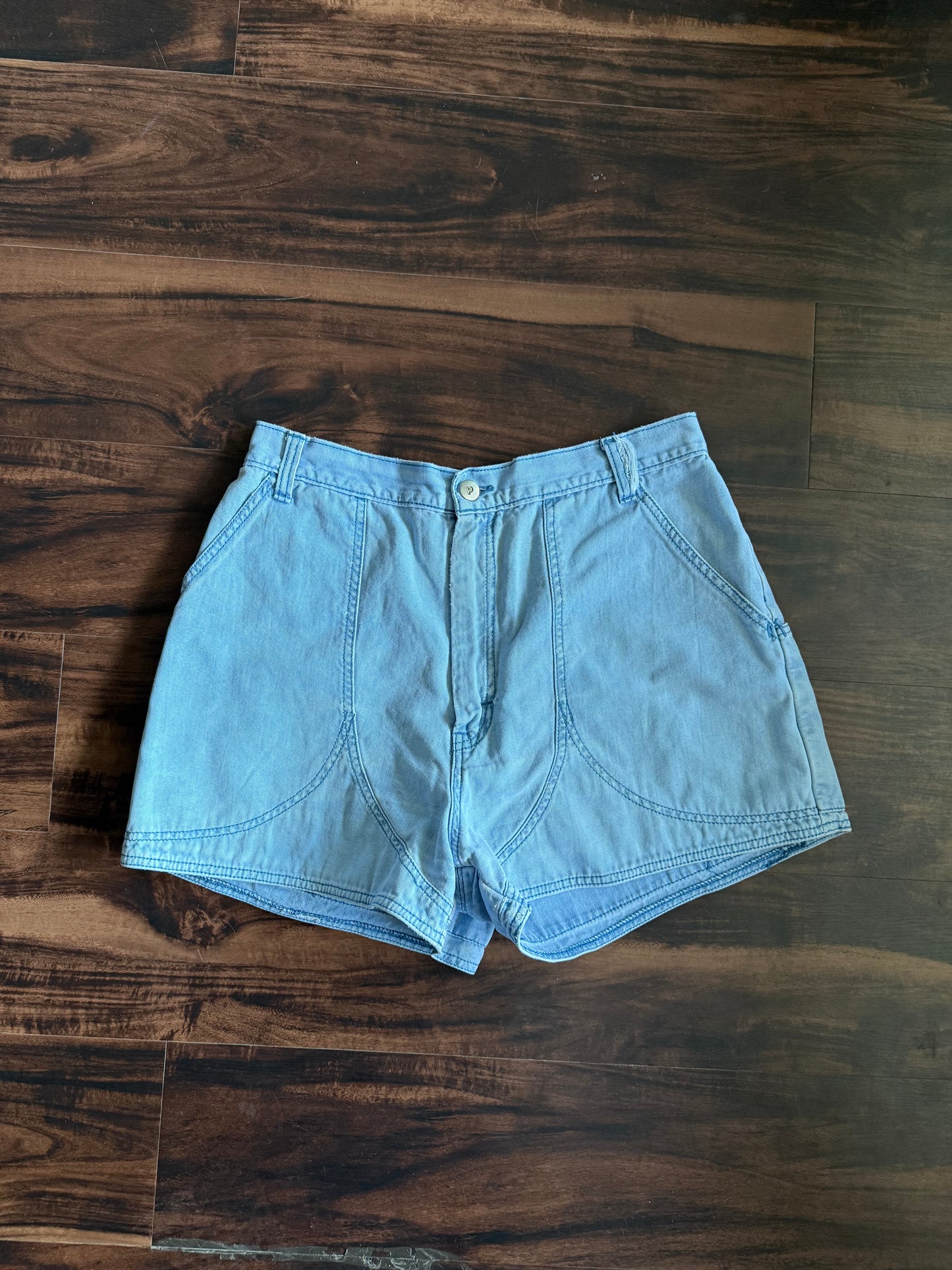 Vintage 70s Patagonia Women’s Light Blue Stand-Up Shorts- 28