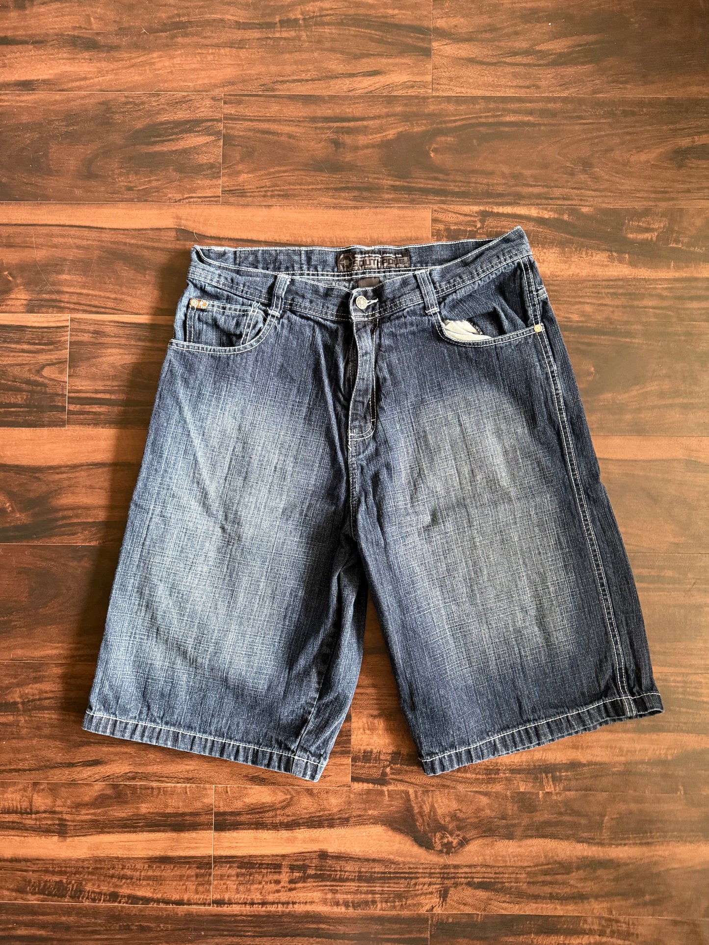 Vintage Y2K South Pole Dark Wash Baggy Streetwear Denim Jean Shorts- 36