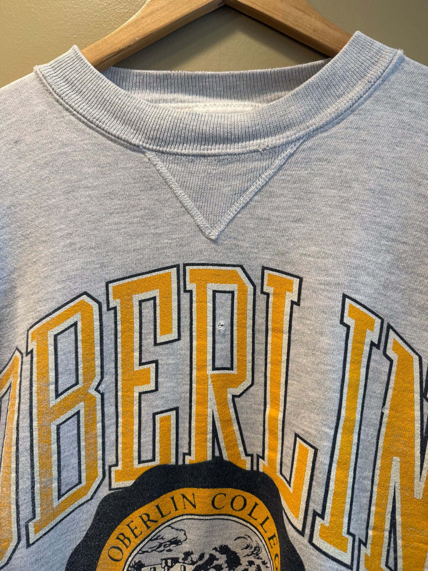 Vintage Oberlin College Spell Out Crewneck Sweatshirt- L