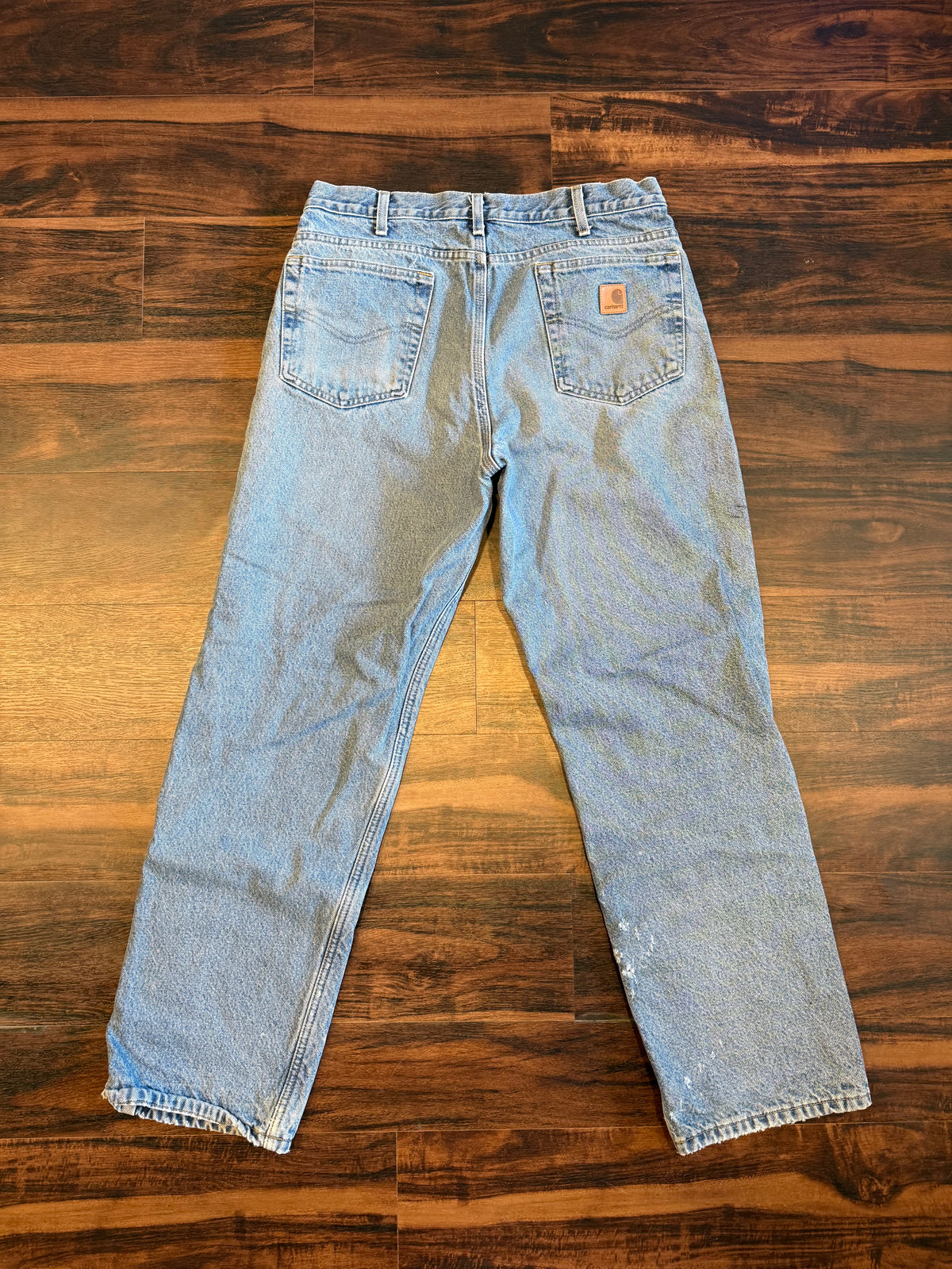 Vintage Carhartt Light Wash Distressed Flannel-Lined Jeans- 32x32